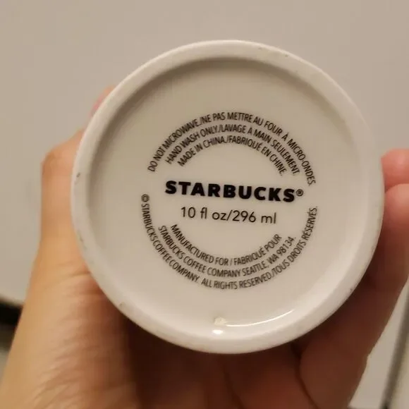 𝅺starbucks Pink Lid Hearts Ceramic 10 oz Hot Drink Tumbler - Picture 4 of 8